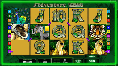 Сыграйте в интересный игровой автомат Adventure Palace или Дворец Приключений на сайте 777 игровые автоматы