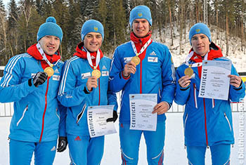 Российские биатлонисты Бабиков и Сливко завоевали «золото» на чемпионате Европы