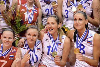 Волейболистки сборной России во второй раз подряд выиграли чемпионат Европы